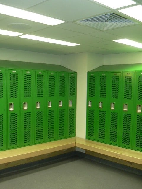 The coaches' locker rooms