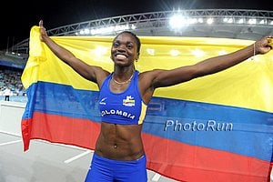 Caterine Ibarguen With Colombian Flag