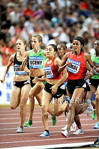 Jenny Simpson, Morgan Uceny, Shiham Hilali and Maryam Jamal in Women's 1500