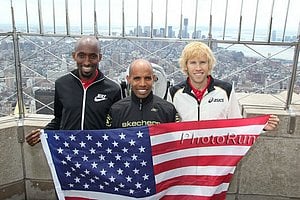 Abdi Abdirahman, Meb Keflezighi, Ryan Hall Atop the Empire State Building