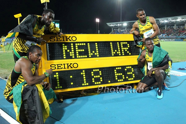 Jamaica 1:18.63 4x200 World Record