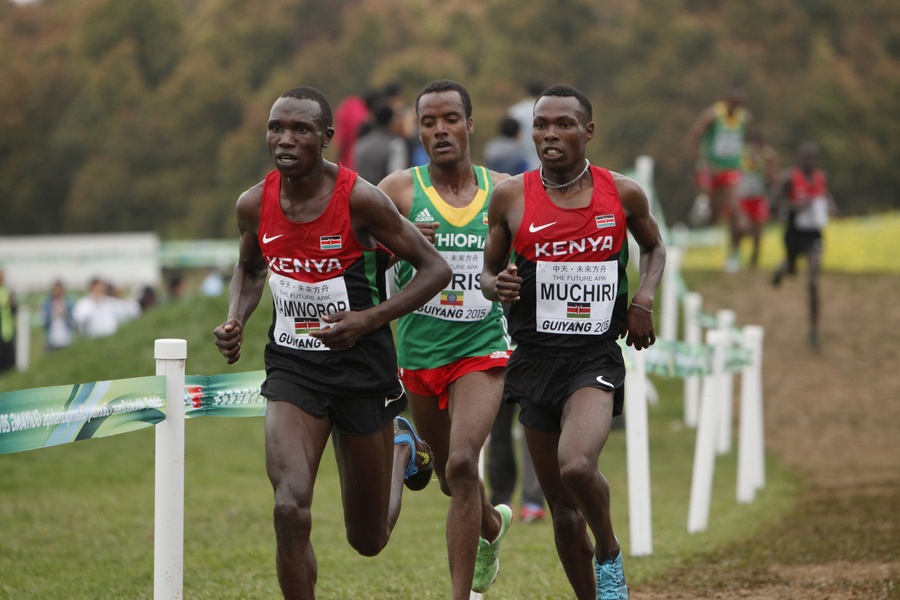 Geoffrey Kipsang Kamworor, Bedan Karoki, and Muktar Edris
© Getty Images for IAAF