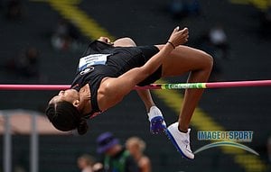 Jun 10, 2016; Eugene, OR, USA; Kendell Williams of Georgai clears 5-10 (1.78m) in the heptathlon high jump during the 2016 NCAA Track and Field championships at Hayward Field.