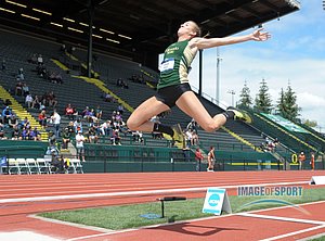 Jun 11, 2016; Eugene, OR, USA; Jessica Green of Colorado State jumps 18-0 1/2 (5.50m) in the heptathlon long jump during the 2016 NCAA Track and Field championships at Hayward Field.