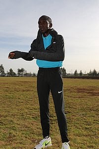 Kipchoge getting ready for cooldown