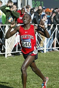 Kenned Kithuka enjoying the end of the 2012 NCAA cross country meet *2012 NCAA Cross Country Photos