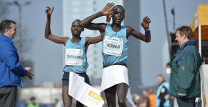 Leonard Komon wins the Vattenfall Berlin Half Marathon in sub-60 last weekend as compatriot Abraham Cheroben also breaks 60