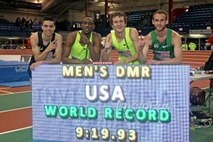 9:19.93 for Centrowitz, Berrky, Sowinsky and Case (l-r)