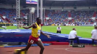  Kipruto was well in his celebration before he hurdled the final water jump 