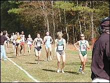 Staggering In: Colorado State's Marget Larson in 161st less than 50 yards from the finish. She would heroicly finish in 215th.
