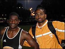 That's Tennessee's sprint phenom Justin Gatlin on the left