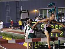 Slattery (r. and out of focus) would get revenge on Lincoln at USATFs