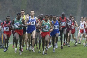 Men's Lead Pack in the Rain