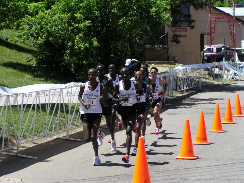 Men's Lead Pack of 7 at Start of 2nd 5k Loop