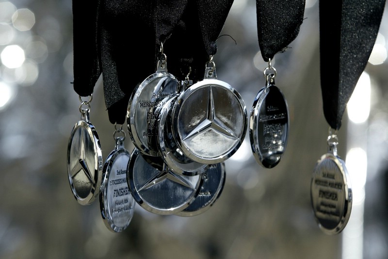 Nice Mercedes Finishing Medals for the Mercedes Marathon (Plus They Gave away a Mercedes)