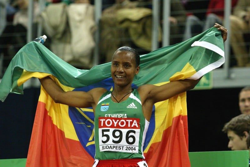 Kutre Dulecha With the Ethiopian Flag