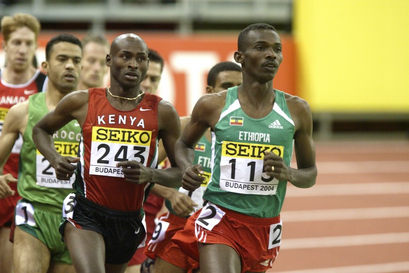 Lagat and Geneti at the front