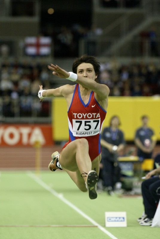 Tatyana Lebedeva set a WR in the triple jump