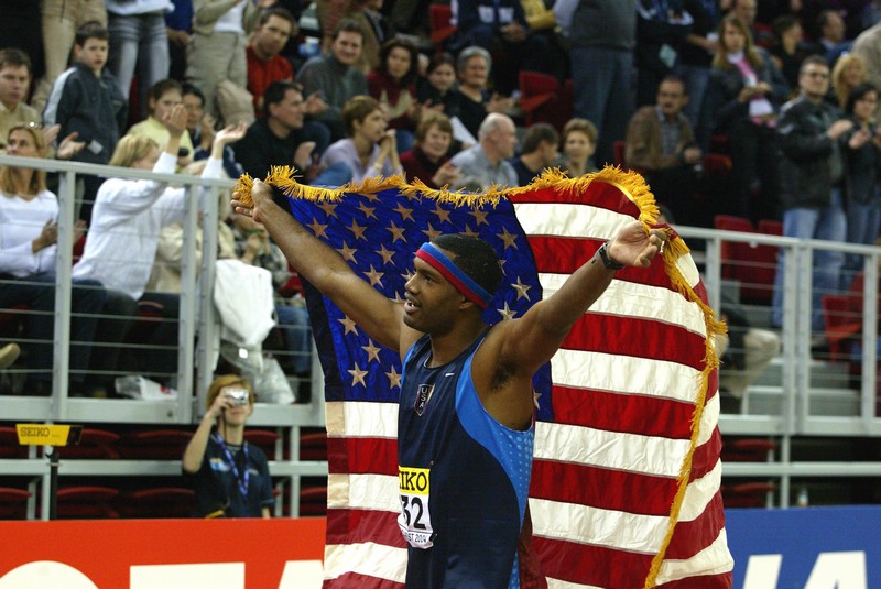 Savante Stringfellow with Long Jump Gold
