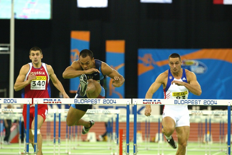Roman Sebrle and Bryan Clay in the 60m H Pentathlon