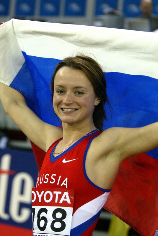 Yelena Slesarenko Celebrates