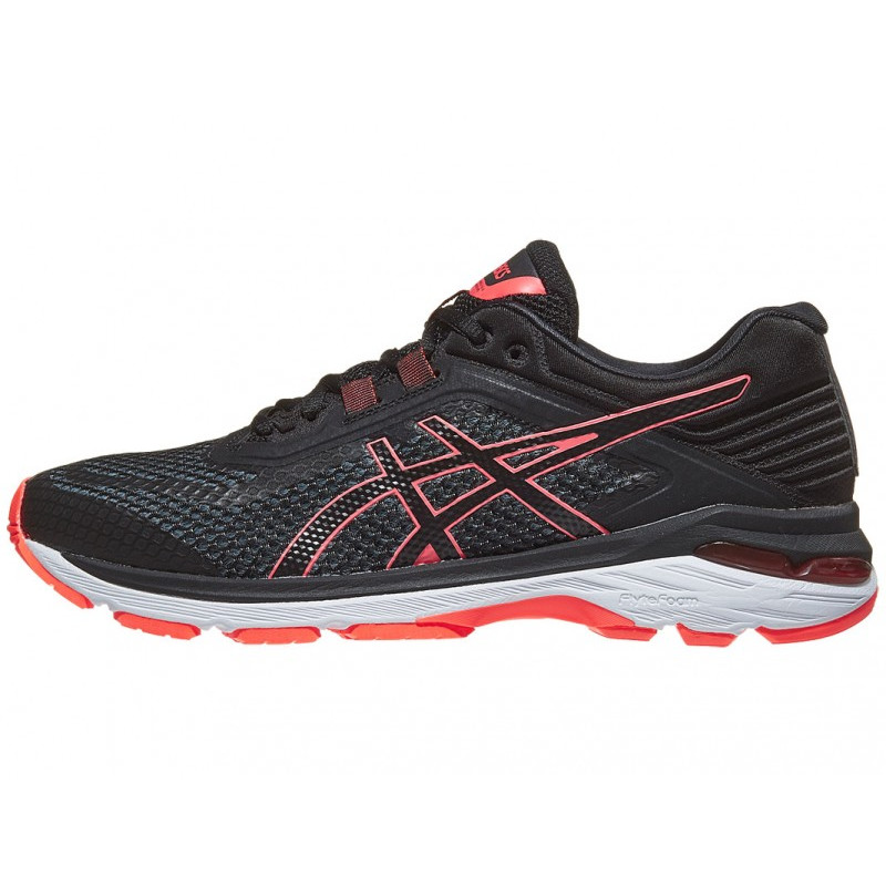 Asics women's gt-2000 6 shoe - black/flash coral top