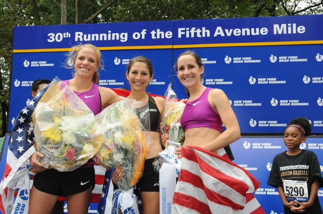 Erin Donohue, Sara Hall and Shannon Rowbury (l-r)