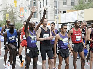 Bernard Lagat (Waving), Nisk Willis, and Leo Manzano