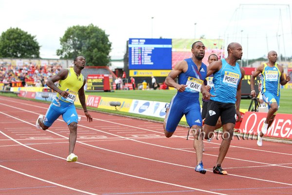 Tyson Gay 9.94 Asafa Powell 9.96