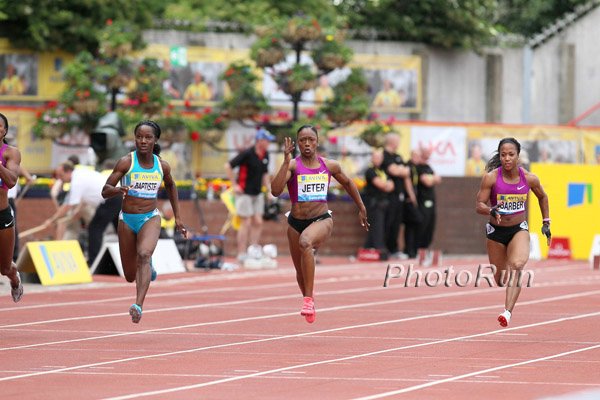 Carmelita Jeter Won in 10.95