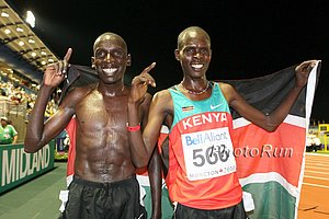 Dennis Masai and  Paul Lonyangata of Kenya