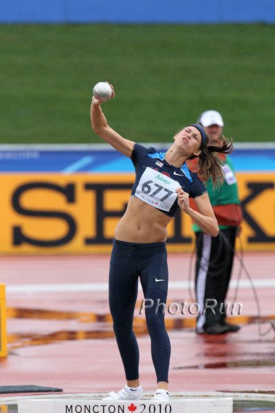 Alex Gochenour in the heptathlon shot put