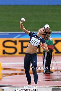 Alex Gochenour in the heptathlon shot put
