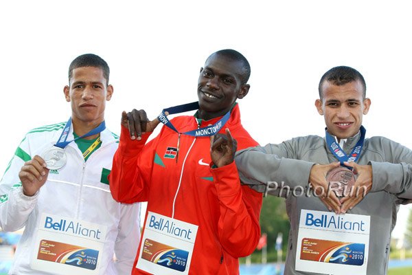 Caleb Ndiku and the boys 1500m medalists