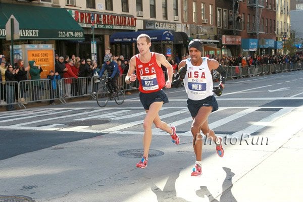 Dathan Ritzenhein and Meb Keflezighi Battling On First Avenue