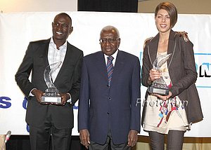 Blanka Vlasic,  David Rudisha,  Lamine Diack