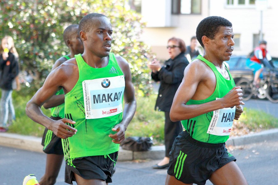 Patrick Makau and Haile Gebrselassie