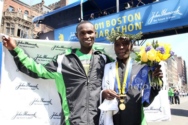 Geoffery Mutai and Caroline Kilel