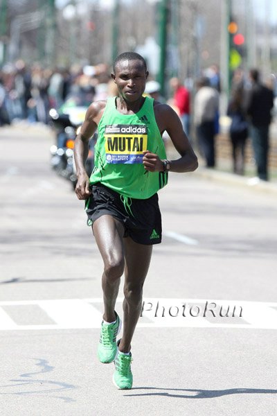 Geoffrey Mutai Trying to Pull Away in Newton Hills