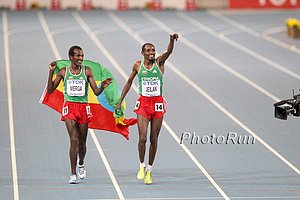 Ibrahim Jeilan and Imane Merga