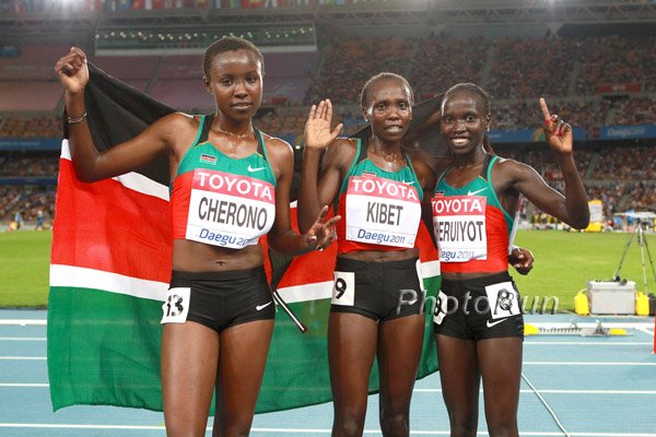Mercy Cherono, Sylvia Kibet and Vivian Cheruiyot