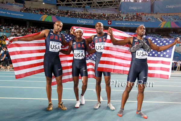 Angelo Taylor, Bershawn Jackson, LaShawn Merritt and Greg Nixon
