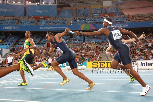 Angelo Taylor (l) Bershawn Jackson (r) LaShawn Merritt and Greg Nixon