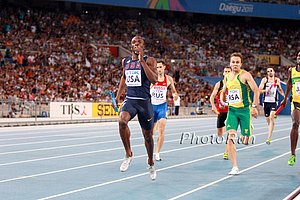 LaShawn Merritt pulling awy from LJ Van Zyl.