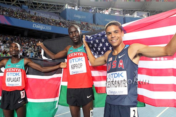 Asbel Kiprop (l), Matt Centrowitz (r)