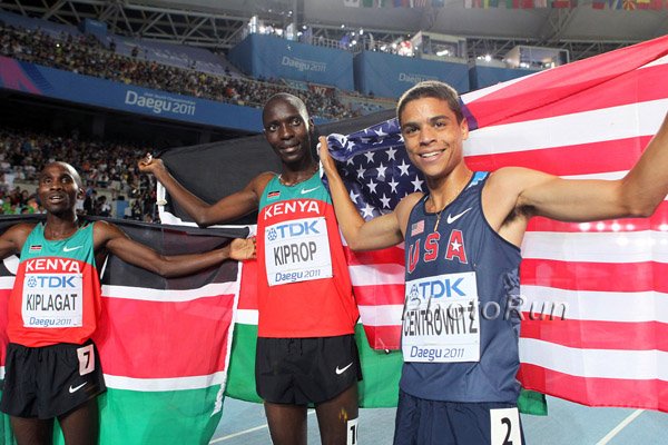 Asbel Kiprop (l), Matt Centrowitz (r)