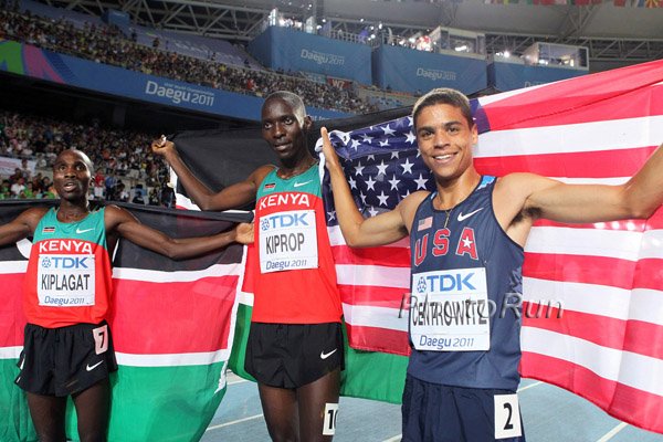 Asbel Kiprop (l), Matt Centrowitz (r)