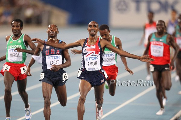 Farah Holds Off Lagat