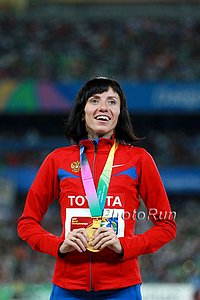 Mariya Savinova Atop The Podium