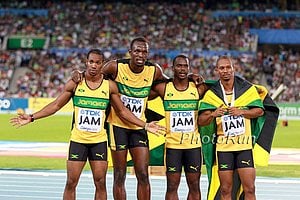 Jamaica's Gold-Medal 4 X 100 Team
